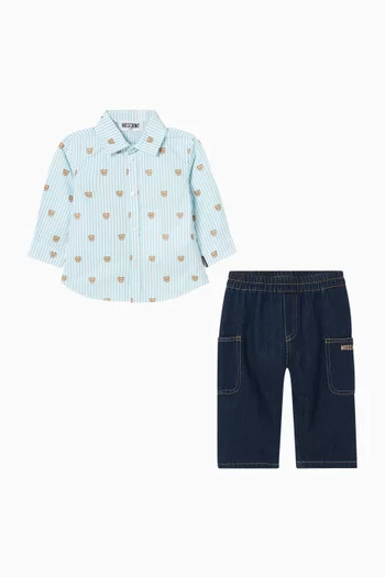 Bear Print Co-ord Set in Cotton