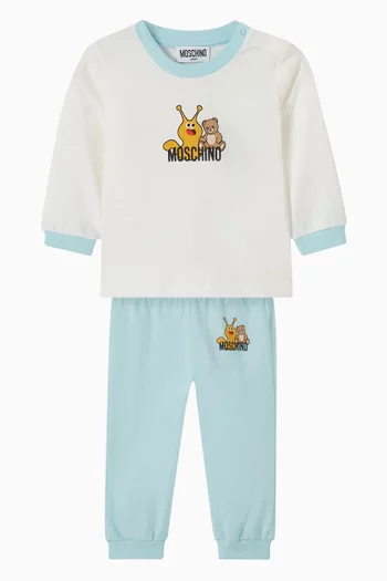 Bear Logo Tracksuit Set in Cotton