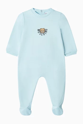 Bear-print Sleepsuit in Cotton-jersey