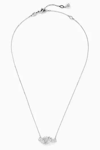 Matrix Knot Pendant Necklace in Rhodium-plated Metal