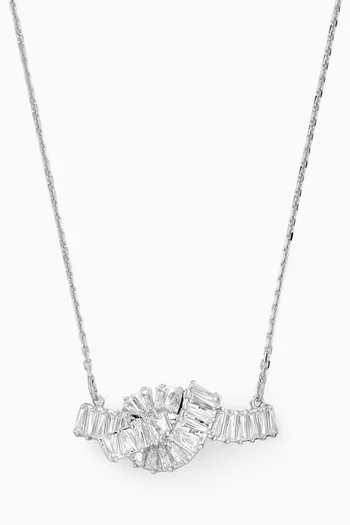Matrix Knot Pendant Necklace in Rhodium-plated Metal