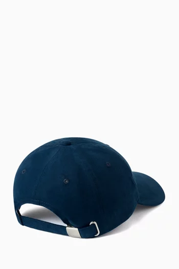 Layered Monogram Logo Graphic Baseball Cap in Cotton