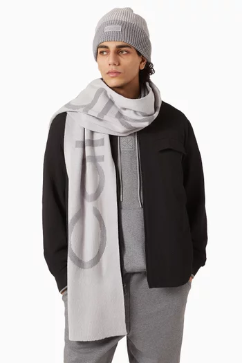 Patch Logo Beanie in Ribbed-knit