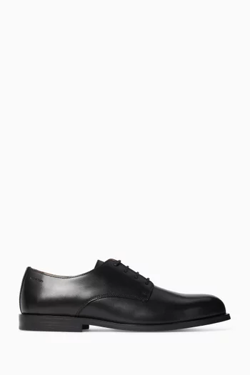 Cushioned Derby Lace-up Shoes in Leather