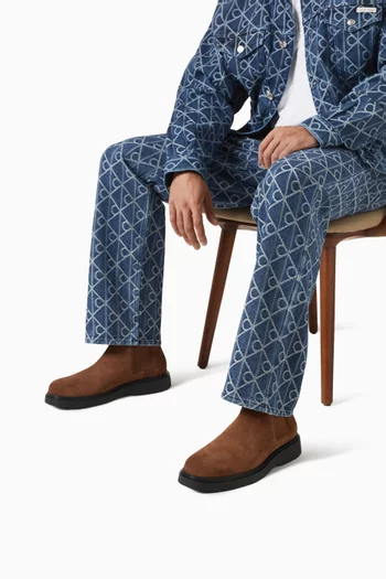 Chelsea Combat Boots in Suede