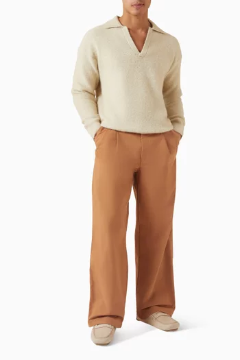 بنطال بطيّات تويل