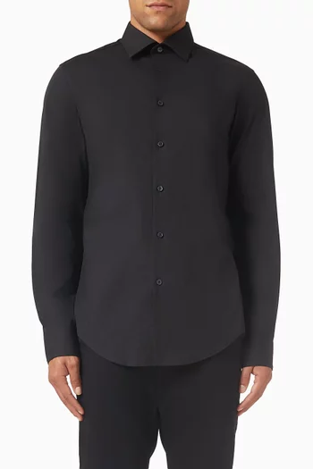 Long-sleeve Shirt in Stretch-poplin