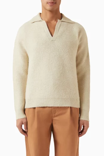 Johnny Collar Sweater in Brushed Alpaca-blend