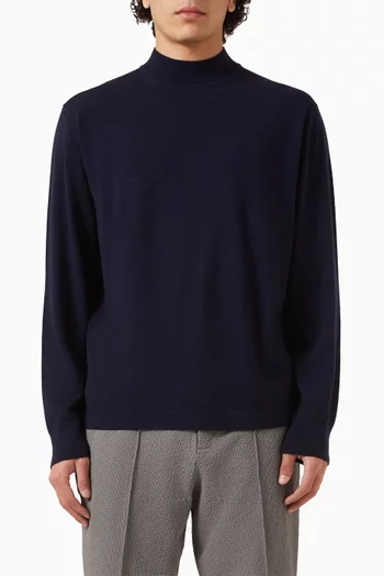 Mock-neck Sweater in Merino-wool