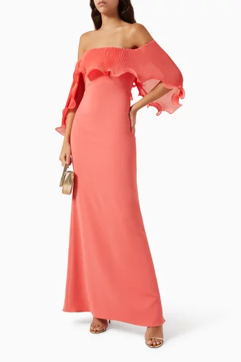 Off-shoulder Ruffle Gown in Odessa