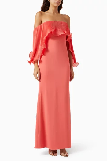 Off-shoulder Ruffle Gown in Odessa