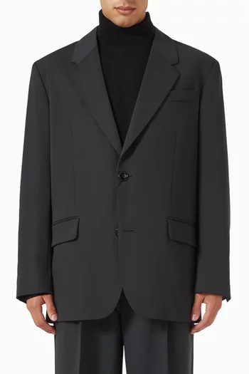 Double-breasted Blazer in Wool Tricotine