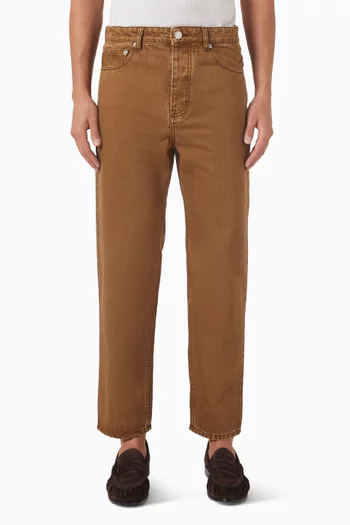 بنطال جينز بقصة قصة ساق تضيق نحو الحافة دينم