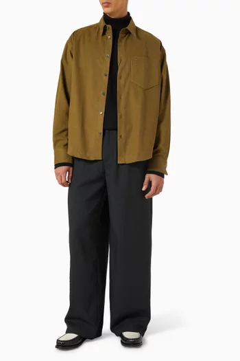Embossed Ami De Coeur Boxy Shirt in Cotton Oxford
