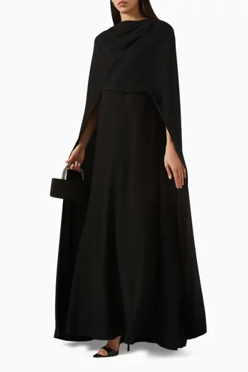 فستان سهرة بكاب ودرابيه