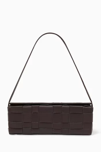 East West Shoulder Bag in Woven Leather