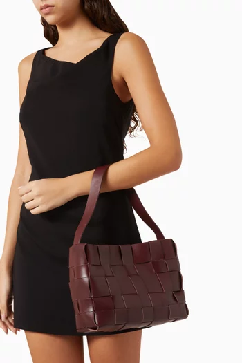 Mini Tote Bag in Woven Leather
