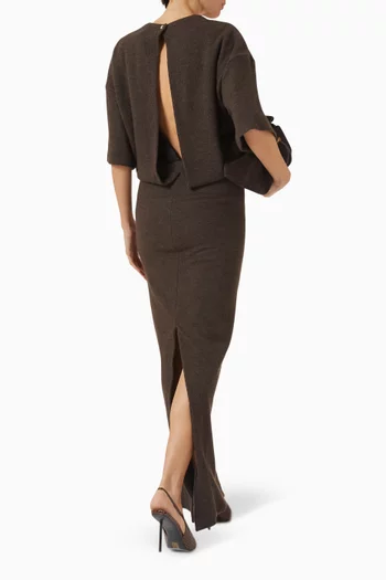 Marlin Open-back Dress in Wool