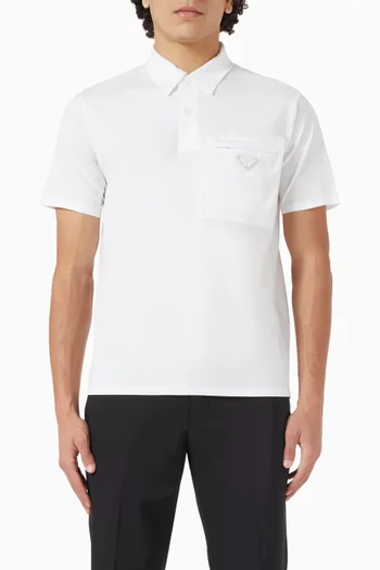 Re-nylon Pocket Polo Shirt in Stretch-cotton