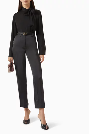 Tie-neck Blouse in Silk Georgette