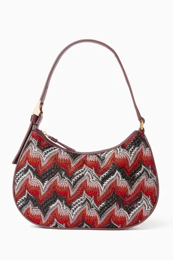 Mini Zigzag Hobo Bag in Lurex-knit