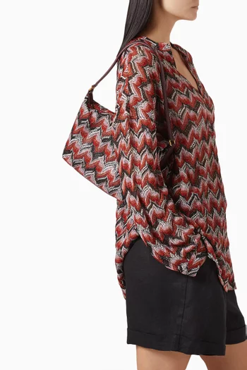 Zigzag Soft Shoulder Bag in Lurex-knit