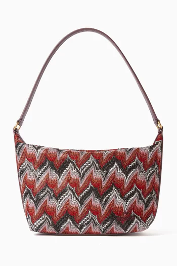 Zigzag Soft Shoulder Bag in Lurex-knit