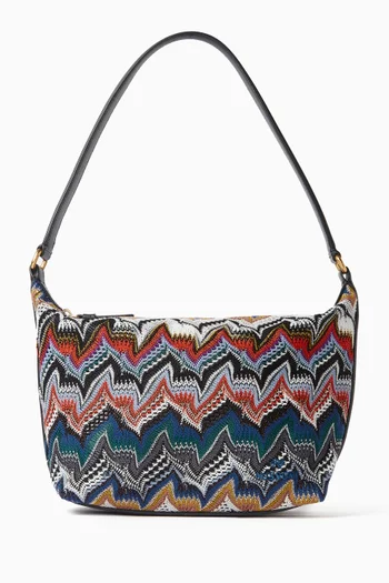 Zigzag Soft Shoulder Bag in Lurex-knit