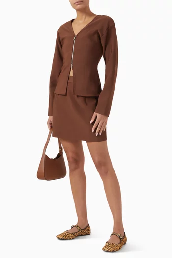 Khloe Jacket & Mini Skirt Set in Crepe-knit