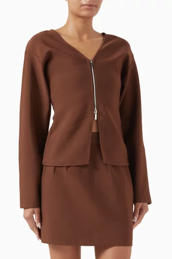 Khloe Jacket & Mini Skirt Set in Crepe-knit