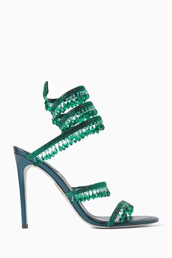 Chandelier 105 Sandals in Metallic Leather