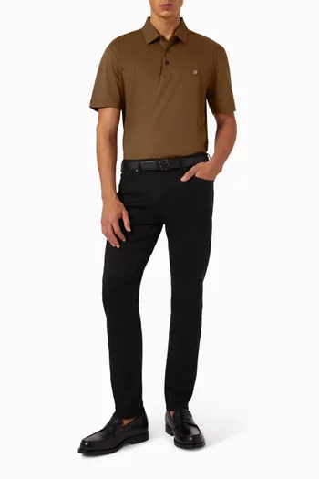 Double Monogram Polo Shirt in Mercerised Cotton