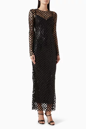 فستان مطرز بالترتر