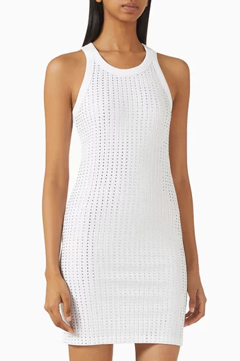 Rhinestone-embellished Mini Dress in Cotton