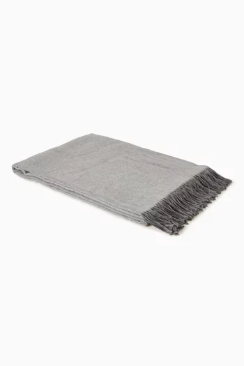 Double Cloth Fringe Throw in Silk