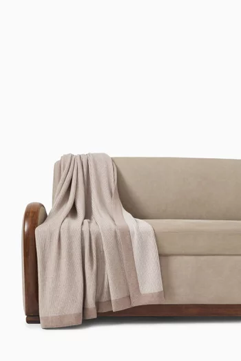 English Rib Knit Throw in Cashmere