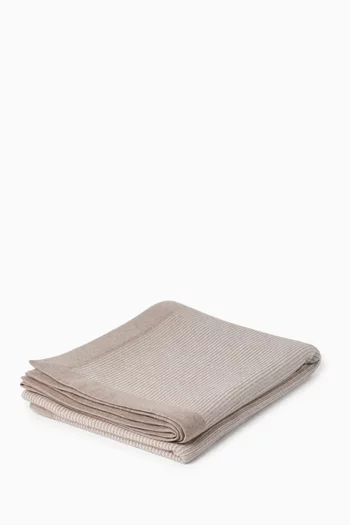 English Rib Knit Throw in Cashmere