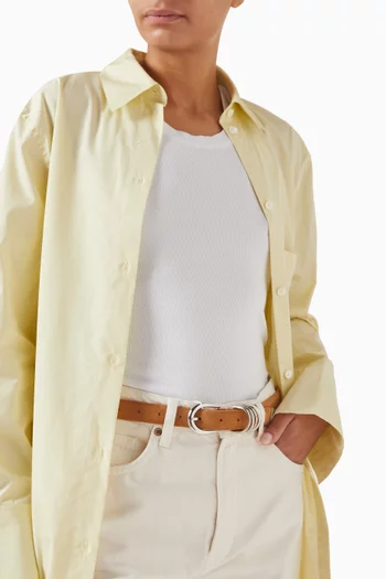 Hollyhock Belt in Calfskin Suede