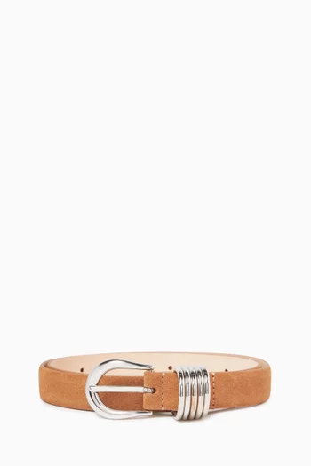 Hollyhock Belt in Calfskin Suede