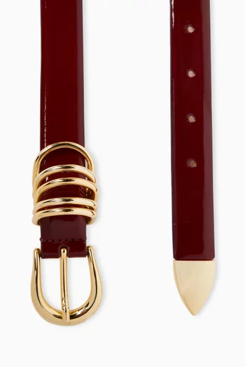 Hollyhock Leather Belt in Patent Calfskin