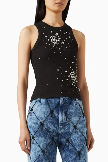 Crystal-embellished Tank Top
