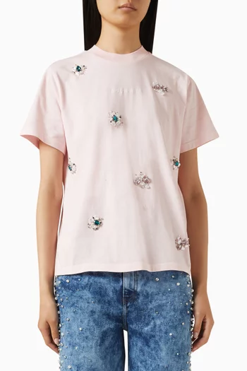 Embellished T-shirt in Jersey