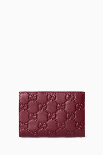 GG Emblem Small Wallet in Embossed Leather