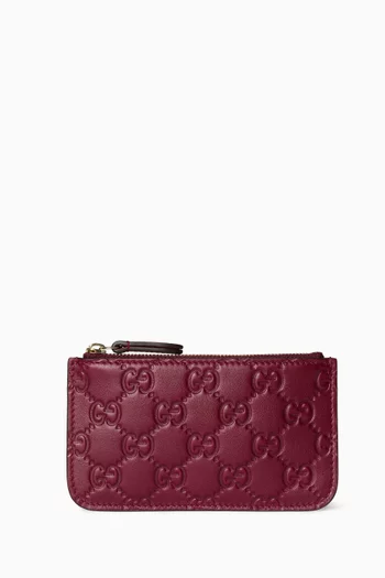GG Emblem Key Pouch in Leather