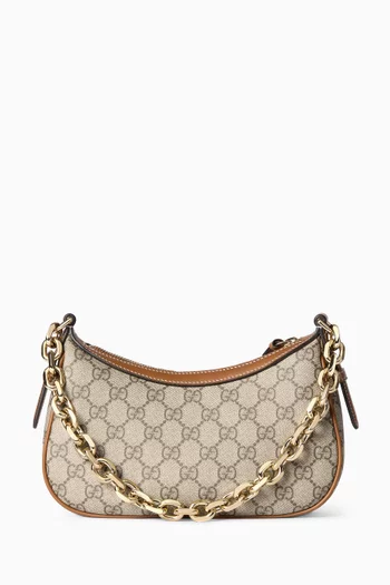 Small GG Emblem Shoulder Bag in GG Monogram Coated Fabric
