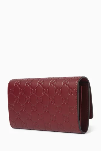 GG Emblem Continental Wallet in Leather