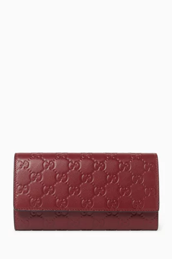 GG Emblem Continental Wallet in Leather