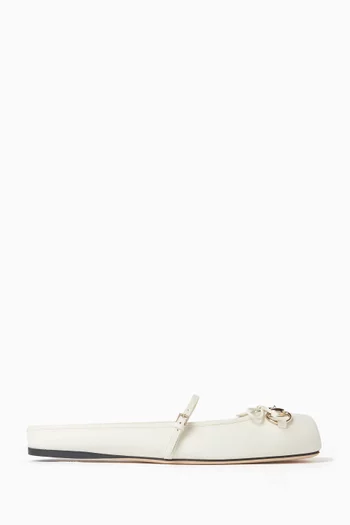 Horsebit Ballet Flats in Leather