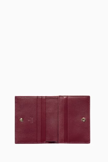 GG Emblem Small Wallet in Embossed Leather