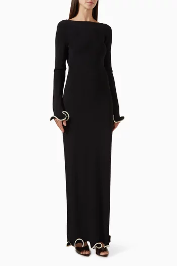 Ruffle Hem Midi Dress